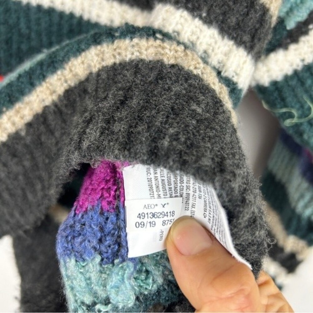 American Eagle strip pullover sweater cropped XS - Picture 4 of 6